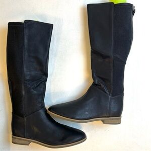 New Dr. Scholl's womens Astir High Shaft Black Back Zip Boots / 9